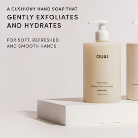 OUAI pump closeup demonstrates easy dispensing and controlled use benefit