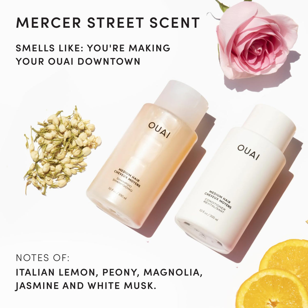 OUAI kumquat and coconut ingredients display showing natural nourishing benefit