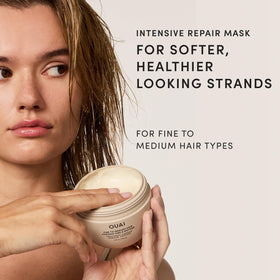 OUAI open jar texture close-up highlighting creamy masque for visible hydration