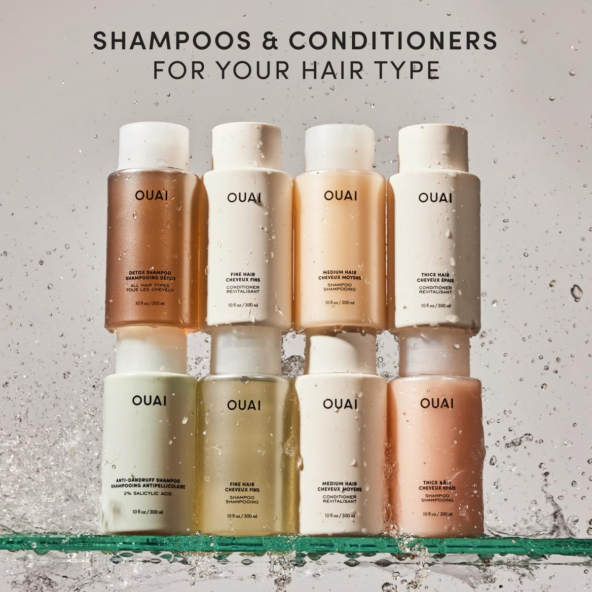 OUAI medium conditioner label close-up emphasizing keratin, babassu, coconut oils