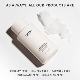 OUAI medium conditioner before and after on medium hair showing improved texture