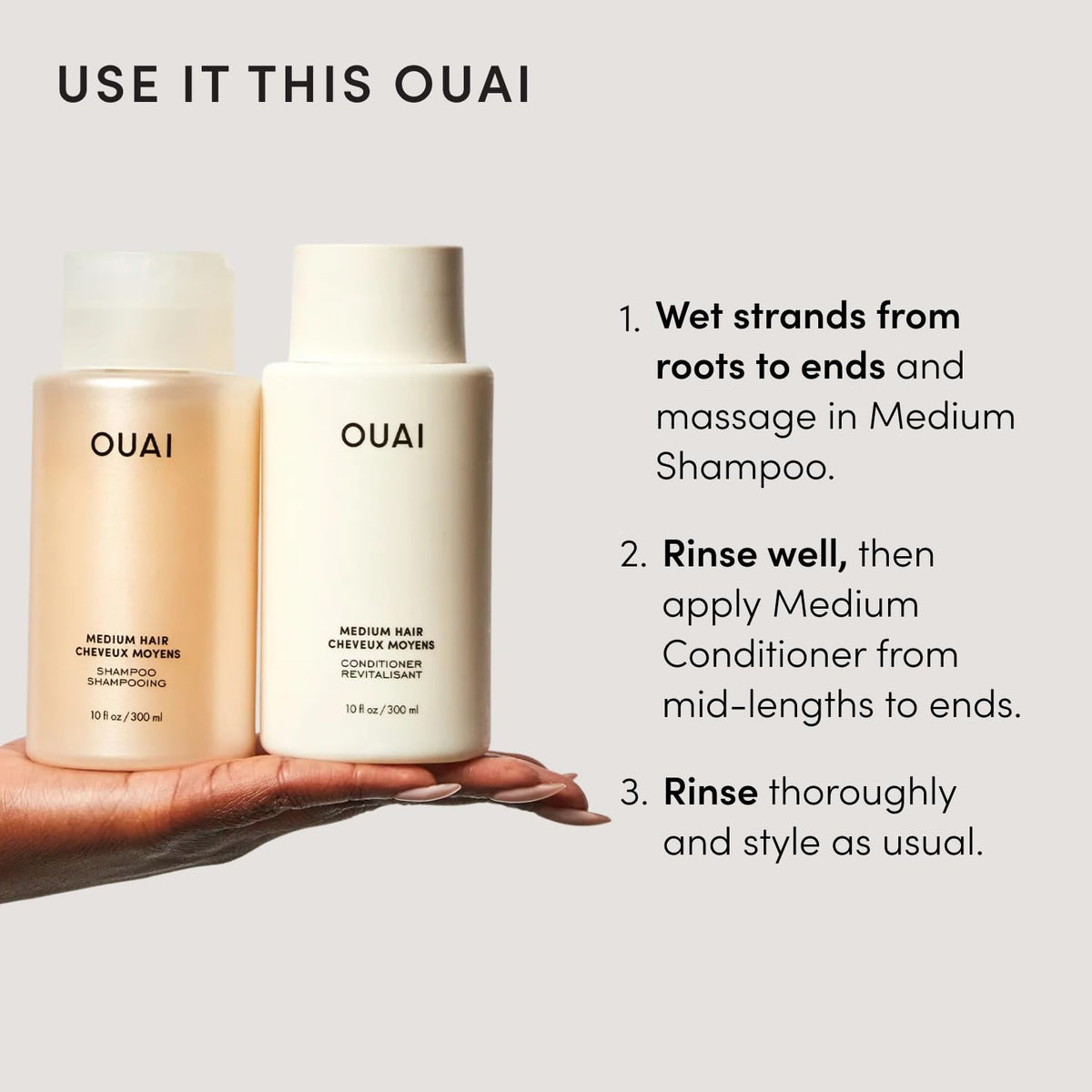 Kumquat and oils ingredient display with OUAI, signaling nourishment