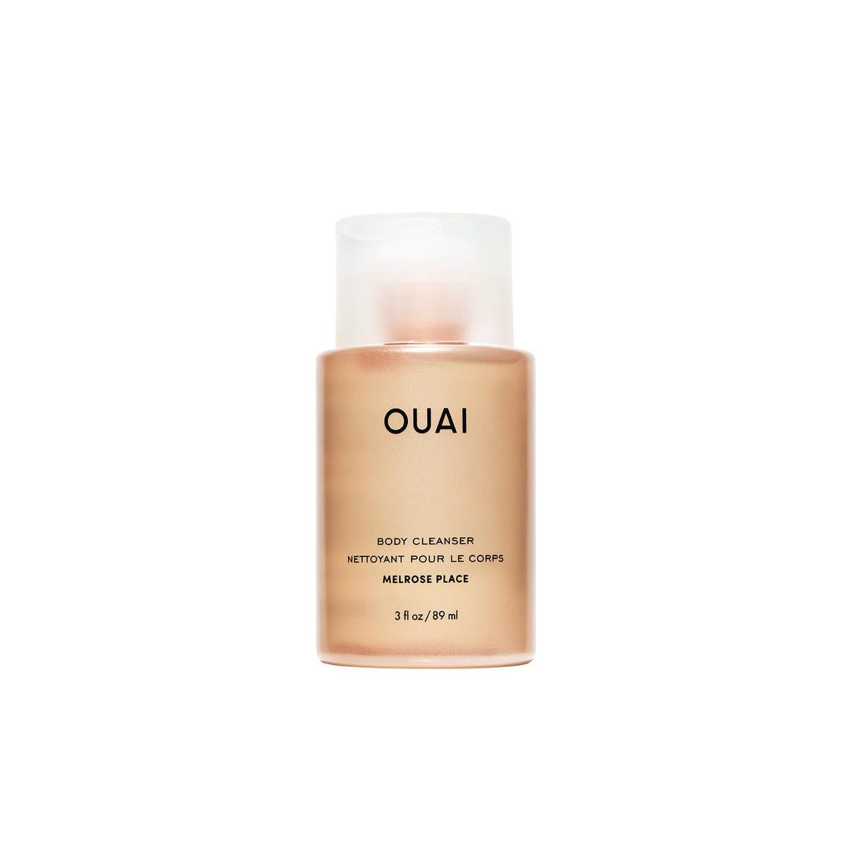 OUAI Melrose Place front bottle showing travel-size convenience and scent
