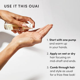 OUAI oil applied as nighttime mask improving hydration and soft ends