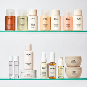 OUAI recyclable packaging icon emphasizing sustainability and responsible choice