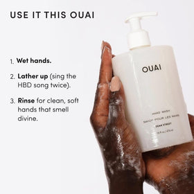 OUAI refill pouch and bottle emphasize refillable eco-friendly benefit