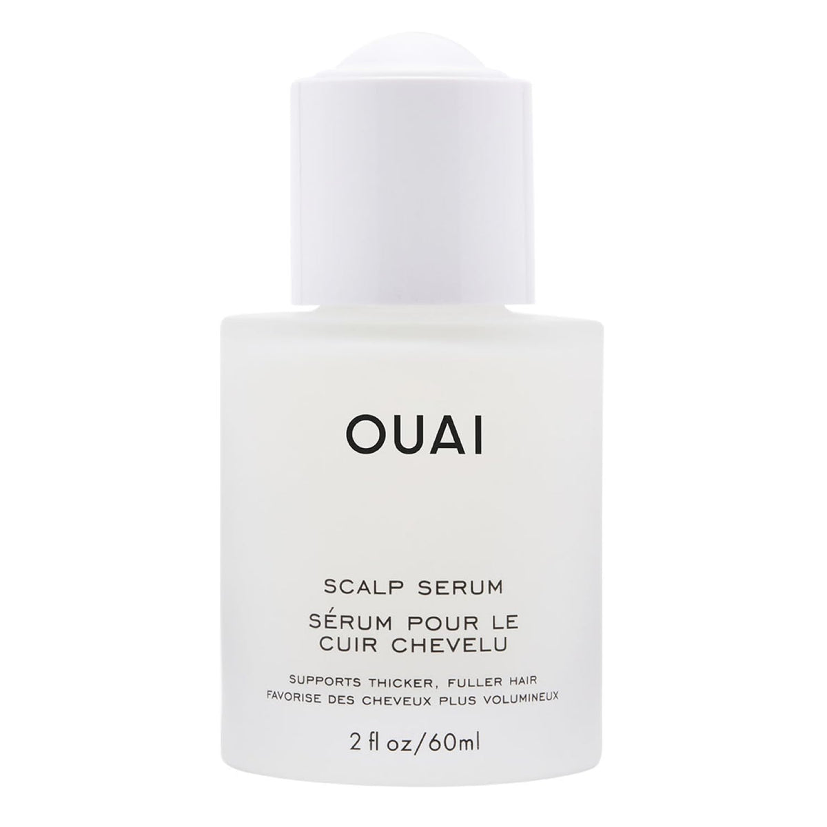 OUAI front packaging of scalp serum showing bottle and label benefits