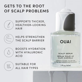 OUAI red clover extract close-up showing botanical support for fuller hair