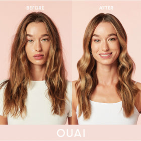 OUAI scent display with Melrose Place rose and flowers for luxe fragrance benefit