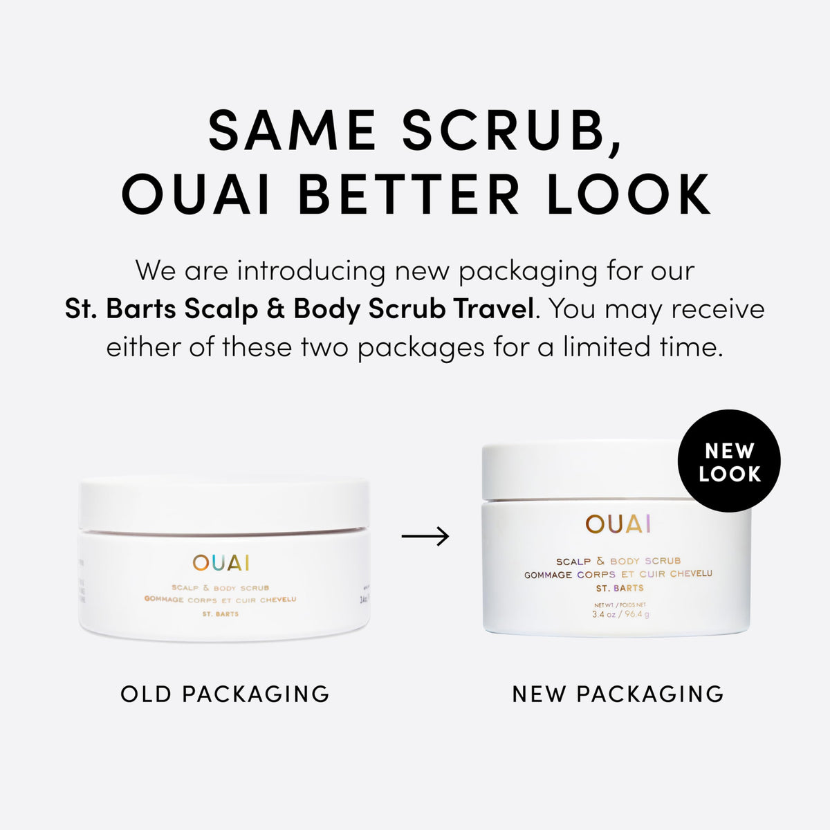 OUAI close-up of sugar scrub texture showing exfoliating grains and moisturizing oil