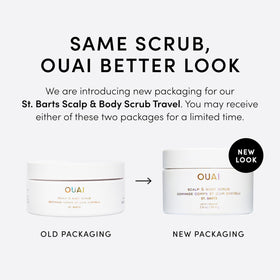 OUAI close-up of sugar scrub texture showing exfoliating grains and moisturizing oil