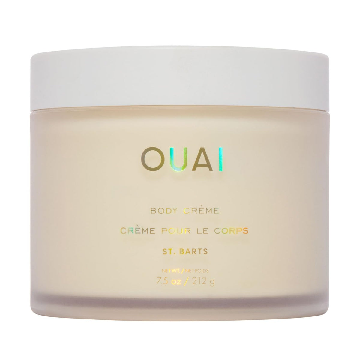 ouai front packaging showing St. Barts body cream, quick-absorbing hydration