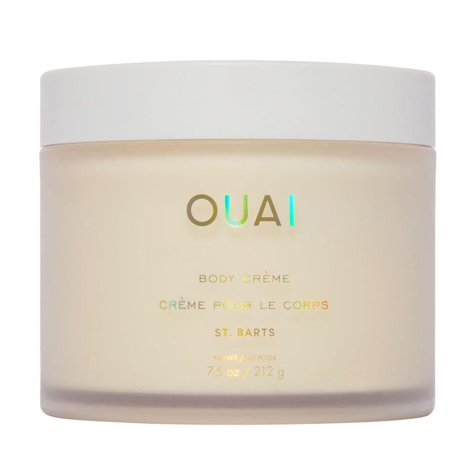 ouai front packaging showing St. Barts body cream, quick-absorbing hydration