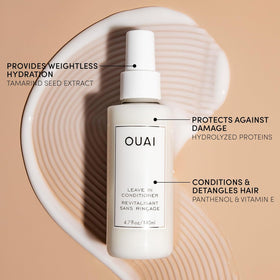OUAI styled sleek straight hair after use, smooth frizz-controlled finish