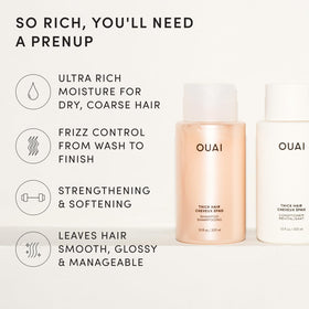 OUAI conditioner creamy texture closeup showing smooth detangling benefit