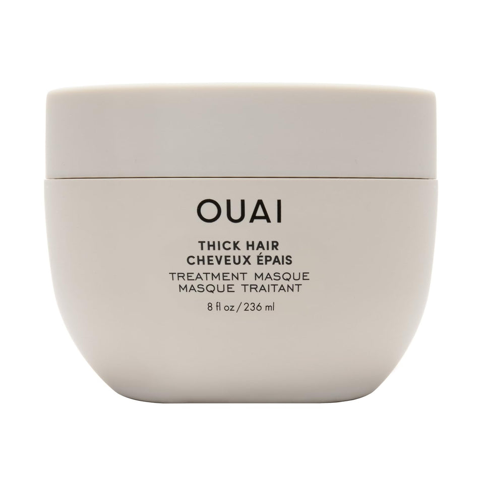 OUAI jar front view showing label and 8 fl oz size, professional finish