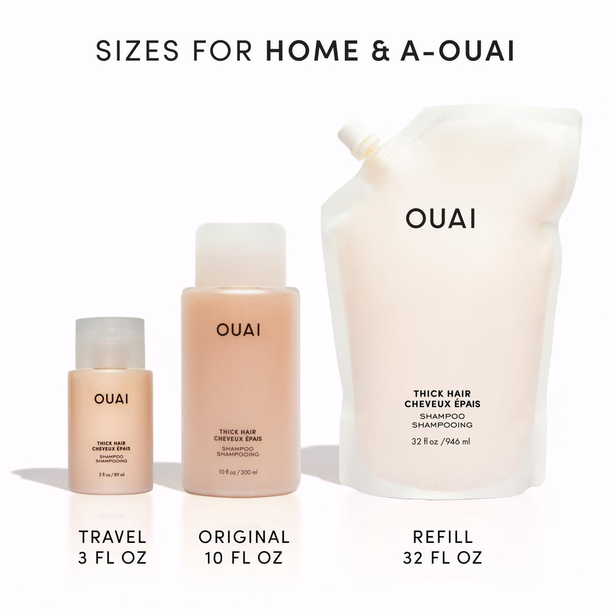 OUAI label closeup highlighting marshmallow root and keratin ingredient benefits