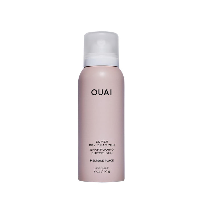 OUAI travel dry shampoo front packaging shows compact convenience