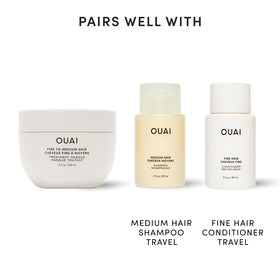 OUAI treatment mask on bathroom shelf styled for everyday routine inspiration
