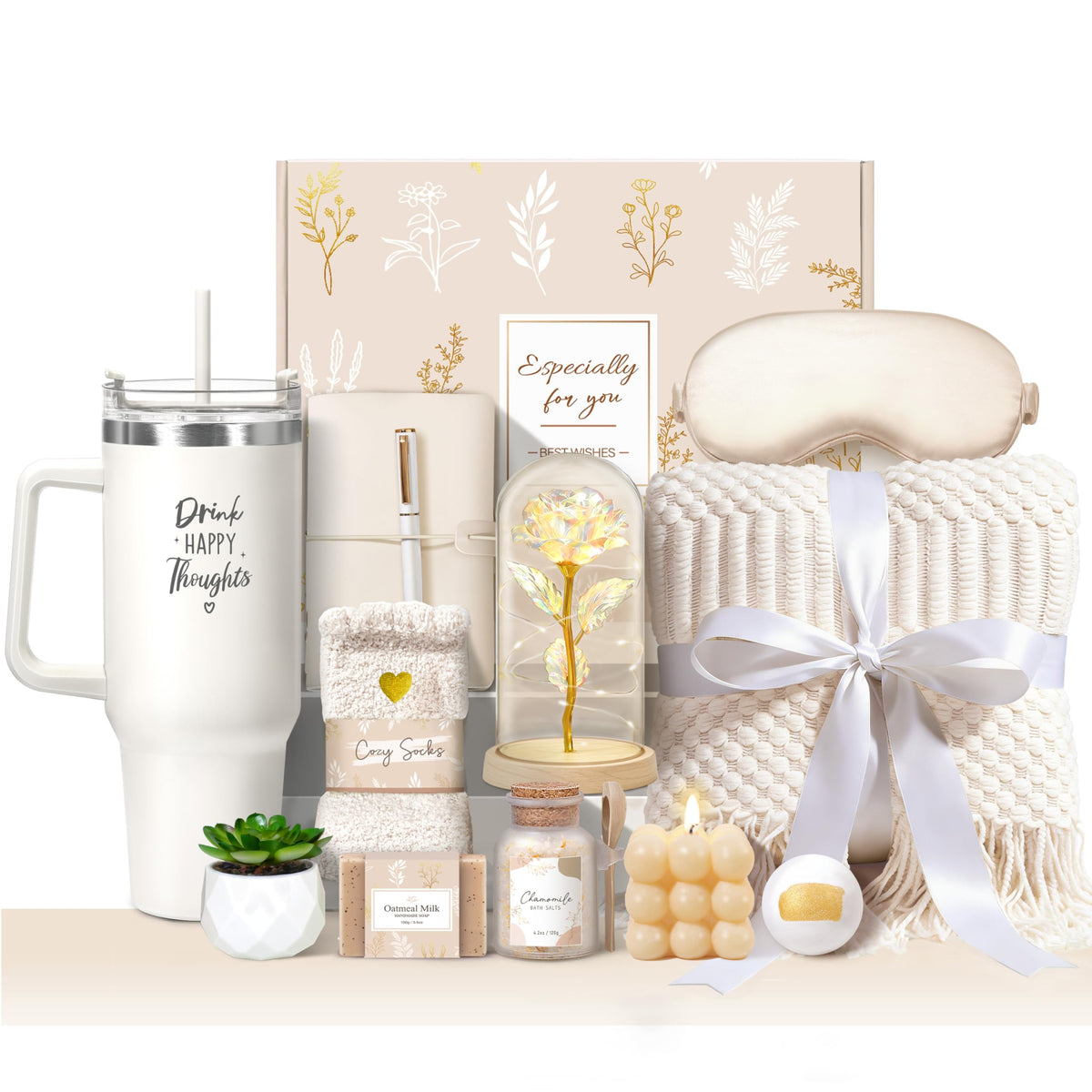 Oufrenn front gift box neatly packed showcasing the full self-care set and ready-to-give appeal