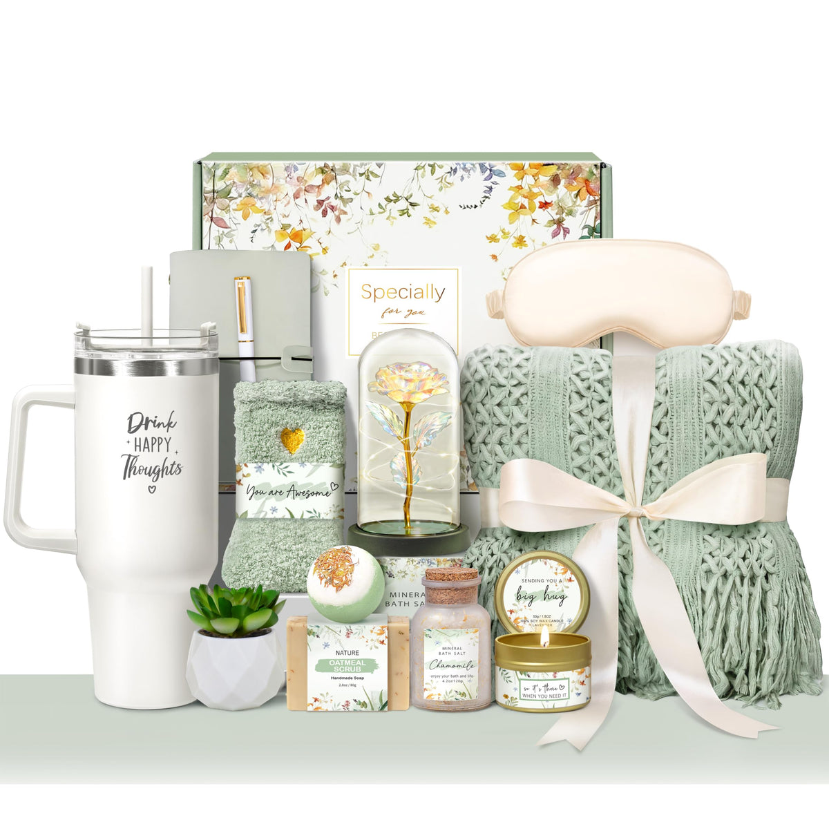 Oufrenn gift box front view showing elegant packaging and complete set benefits