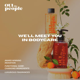 OUI the People on bathroom shelf in lifestyle scene implying daily ritual