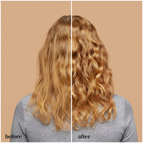 Ouidad product in hand being scrunched into curls to show easy application and activation