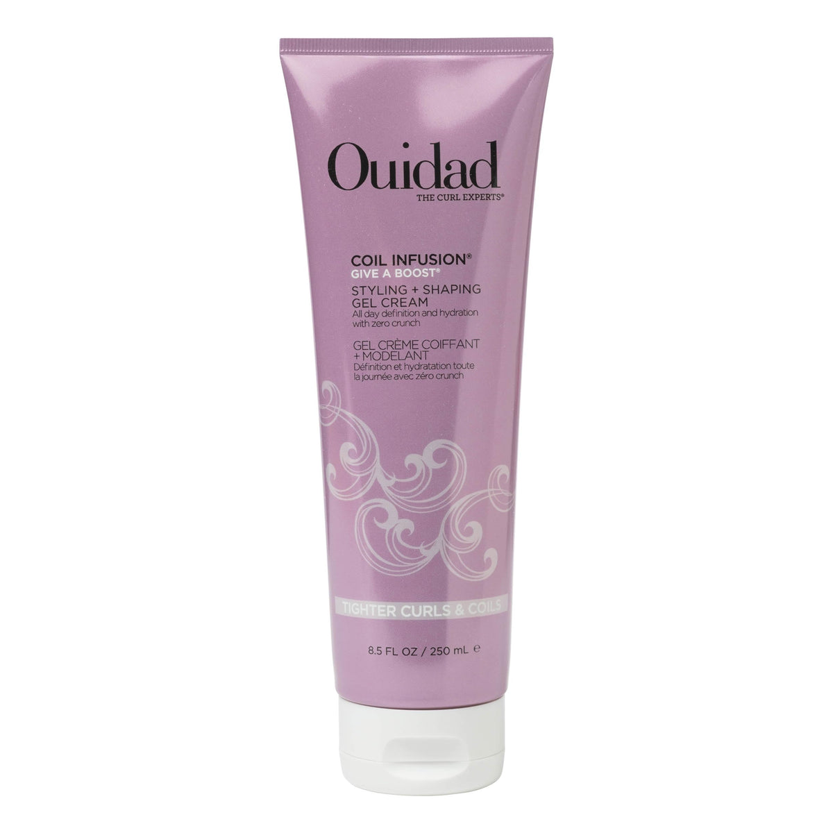 Ouidad jar front packaging showing label and 8.5 oz size, clear product identity