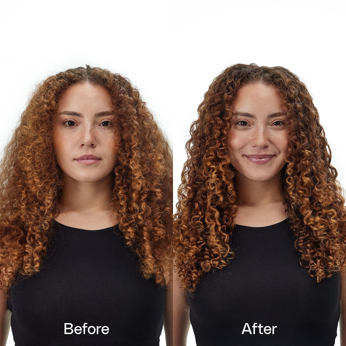 Ouidad conditioner being dispensed demonstrating easy application convenience