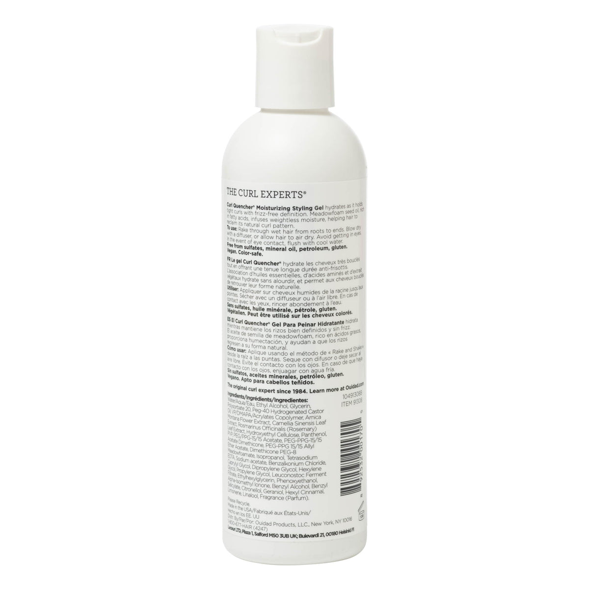 Ouidad bottle on bathroom shelf in natural setting showing everyday styling integration
