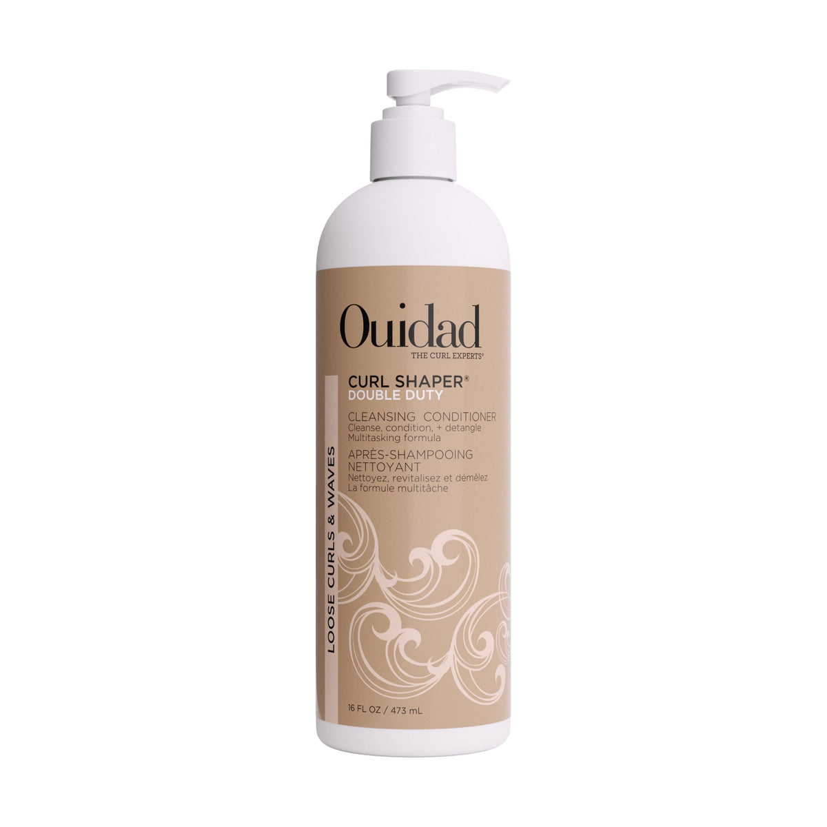 Ouidad front packaging of Curl Shaper showing size and benefit of gentle cleansing