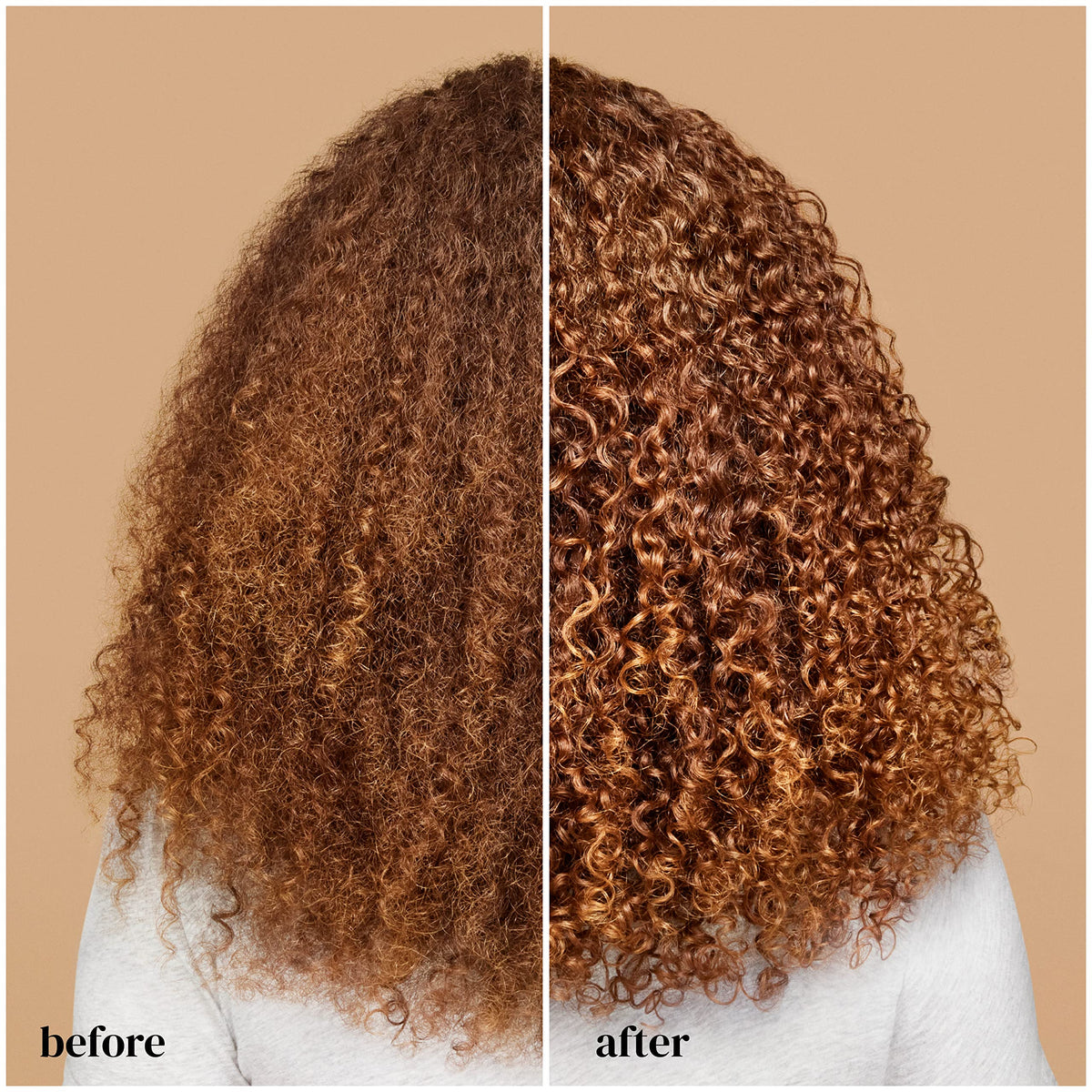 Woman with defined curls styled using Ouidad gel in everyday setting