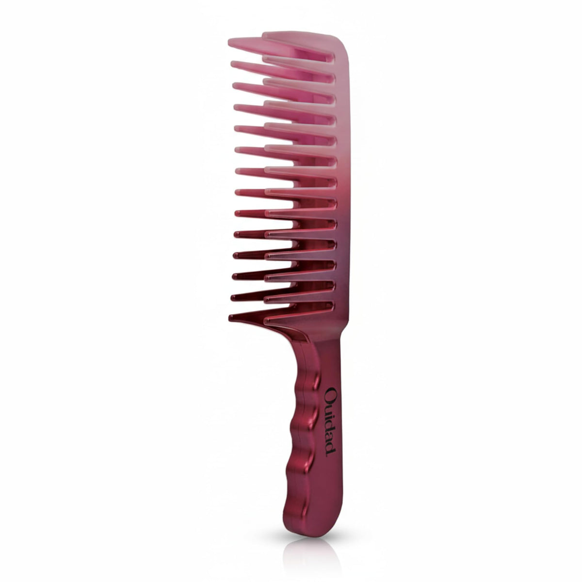 Ouidad comb front view showing double-tooth design for gentle detangling