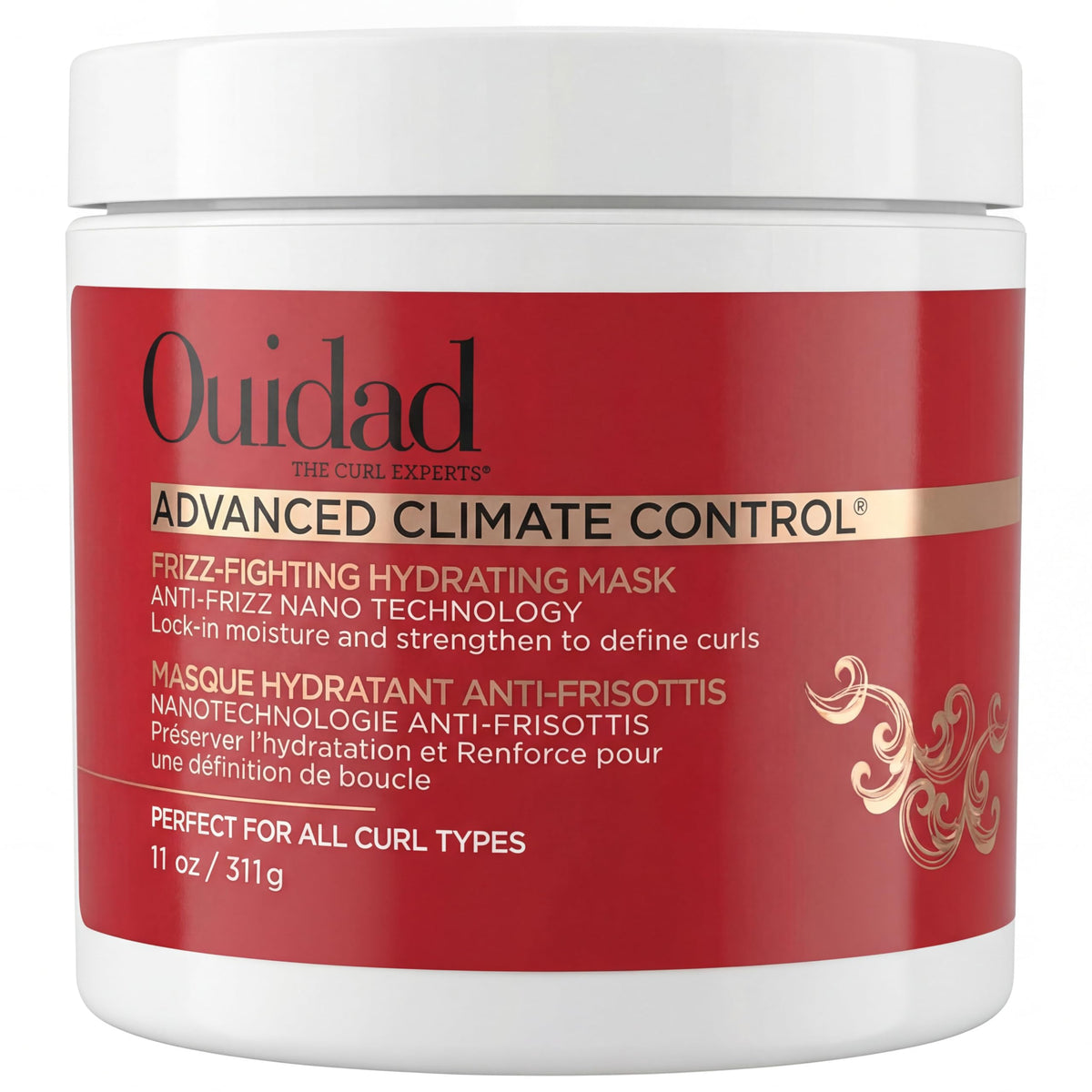 Ouidad front packaging 11oz jar showing brand and product for salon-quality frizz control
