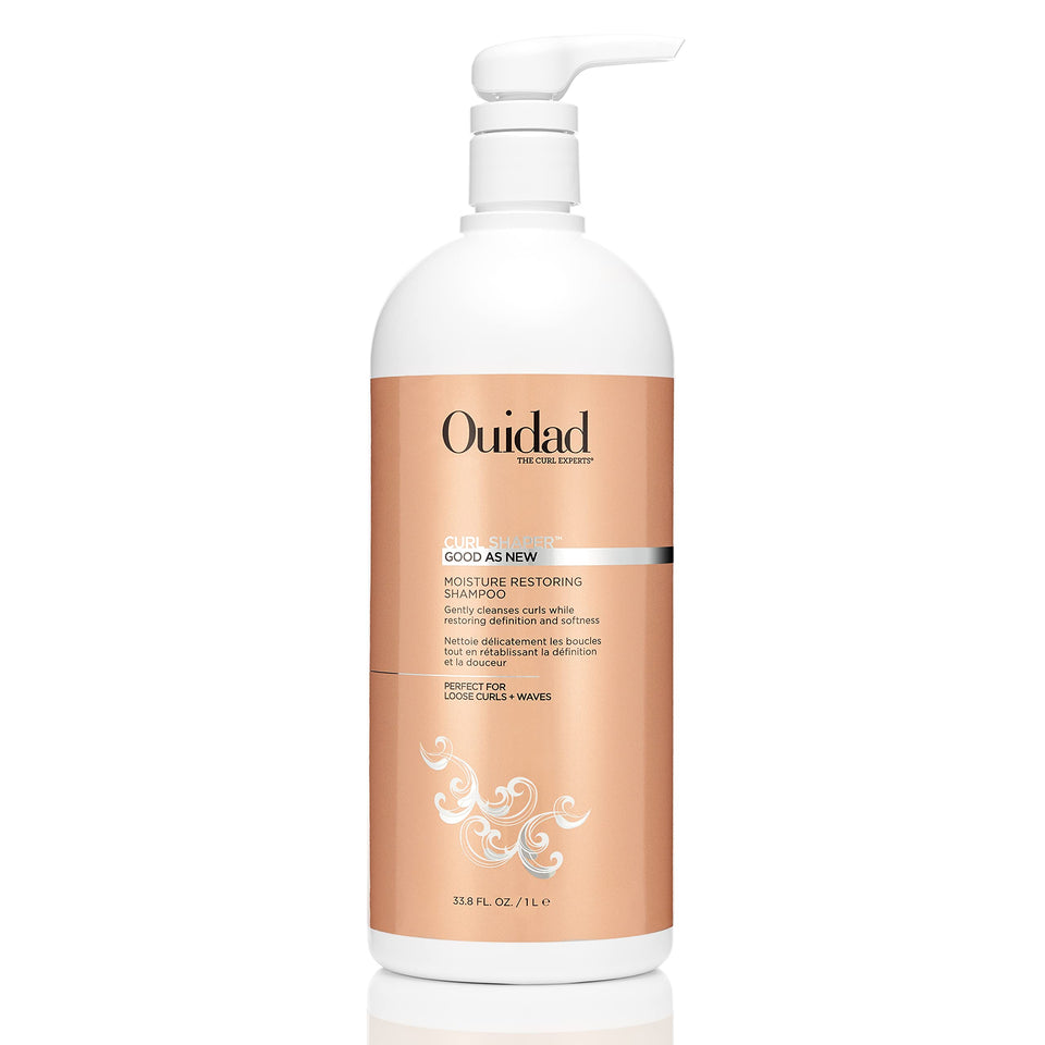 Ouidad front packaging of Curl Shaper 33.8 fl oz showing label and pump for easy dispensing