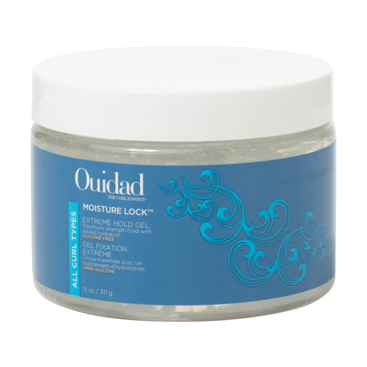 Ouidad front packaging showing product and benefits for long-lasting hold