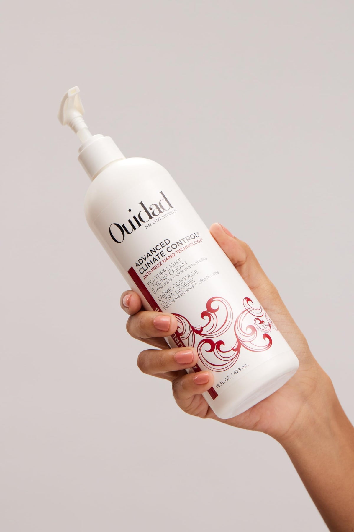 Ouidad ingredients label detail showing natural oils and nano technology