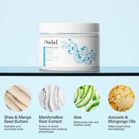 Ouidad open jar texture close-up highlighting creamy, nourishing formula
