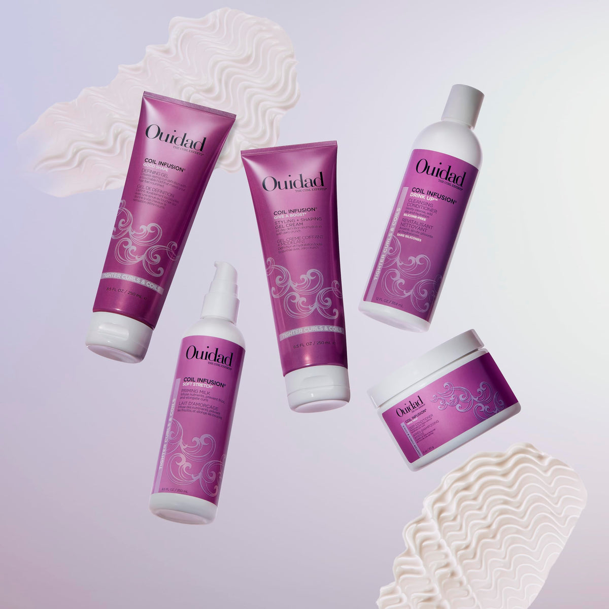 Ouidad deep conditioner scooped in hand illustrating easy detangling and nourishment