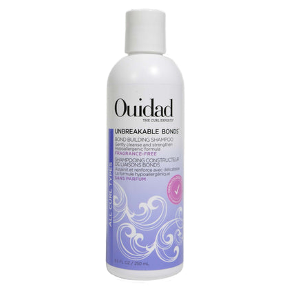 Ouidad front packaging showing bottle and clear product benefit
