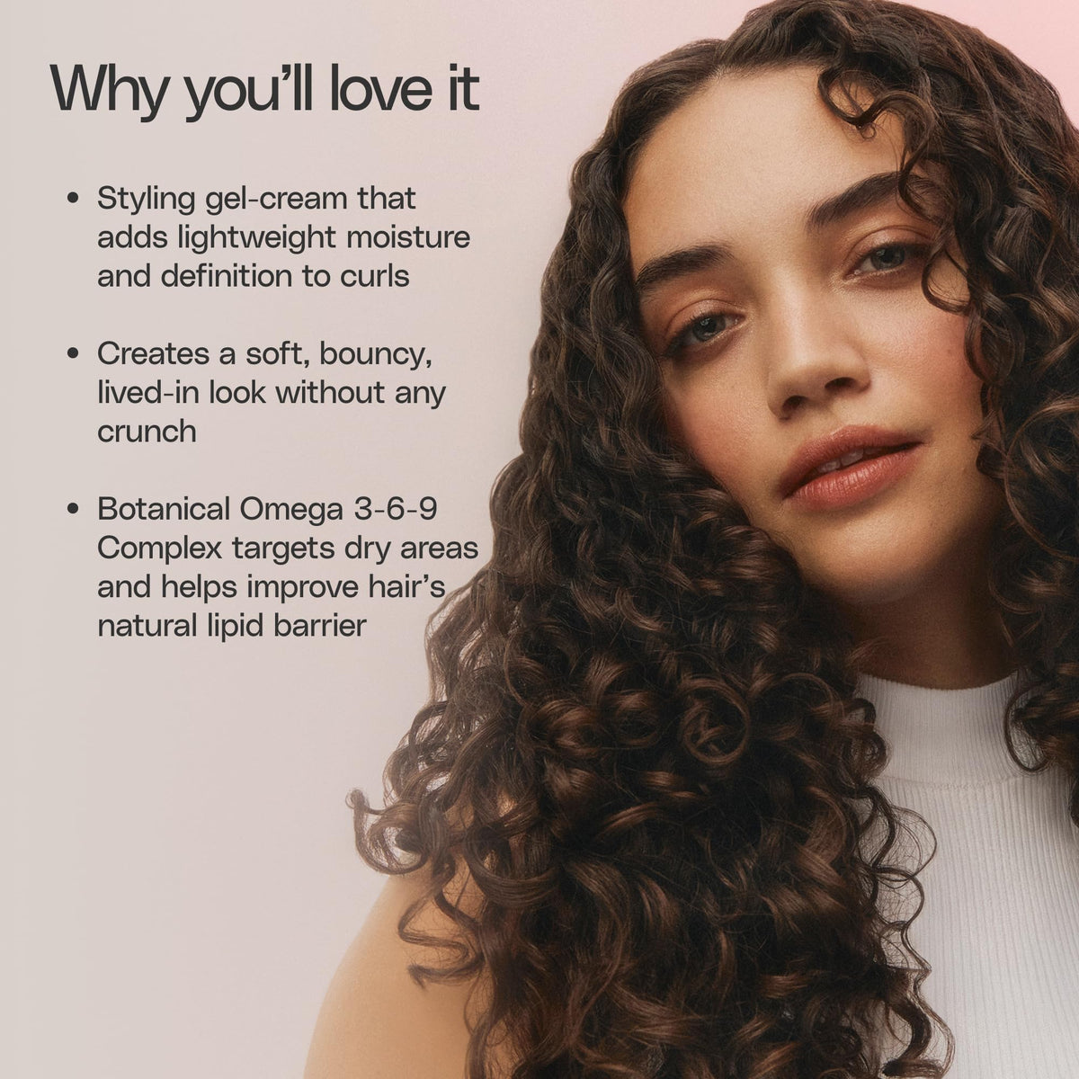 Ouidad before and after curls showing improved definition and reduced frizz benefit