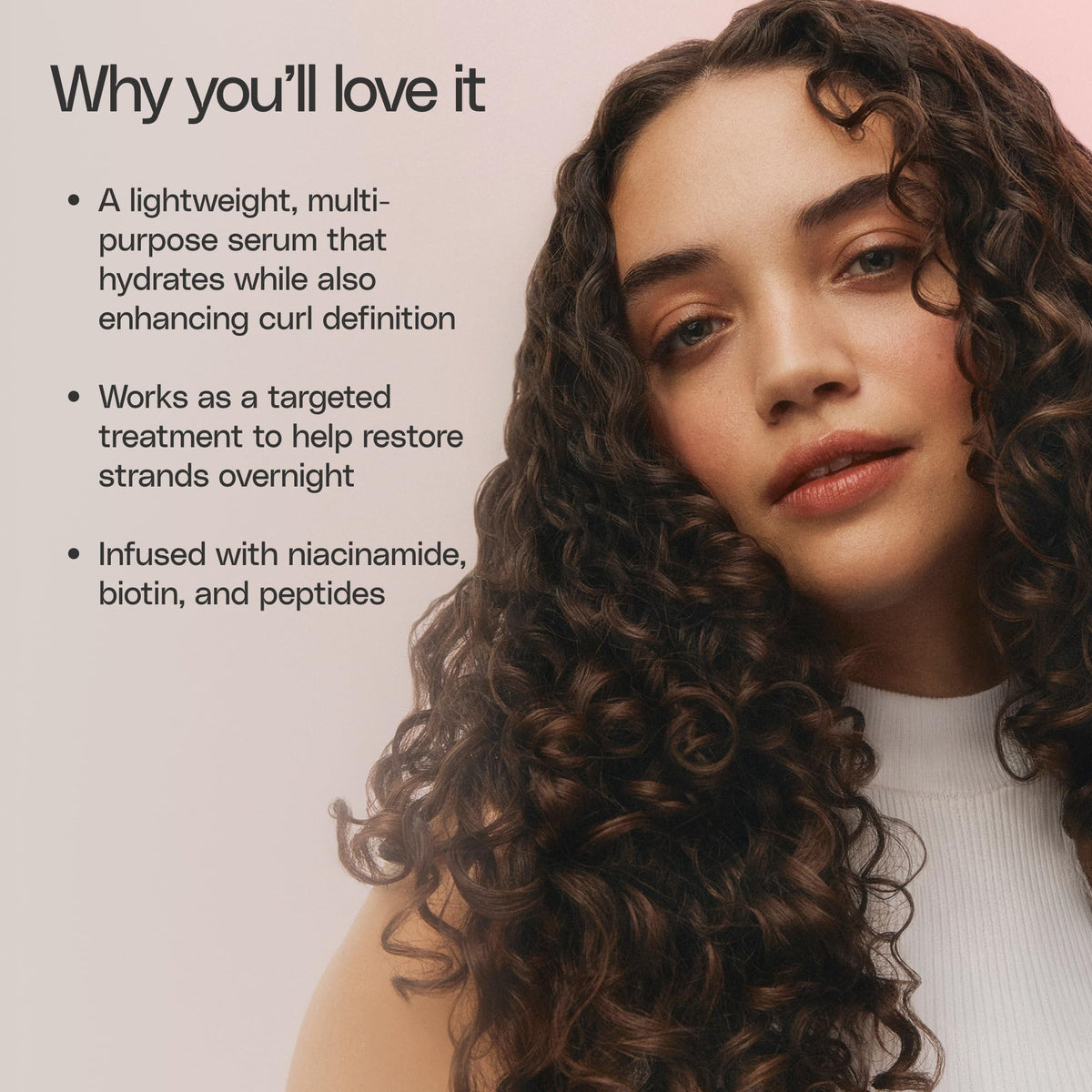 Ouidad gel applied to damp curls for defined, frizz-controlled shape