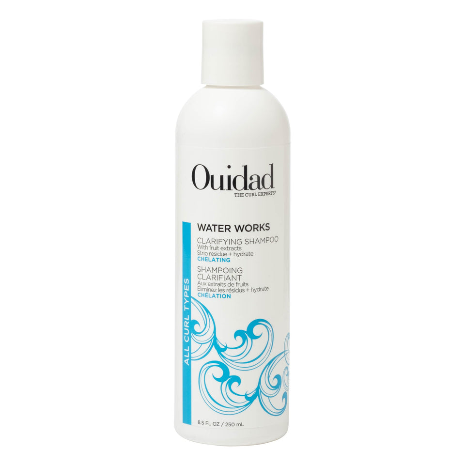 Ouidad Water Works front bottle view showing label and benefits for clean curls