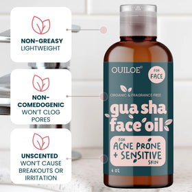 Ouiloe used with gua sha tool demonstrating smooth massage and reduced tug