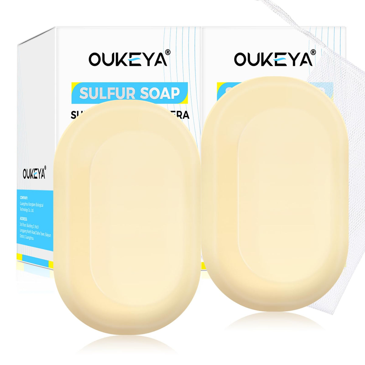 OUKEYA front packaging of soap bar showing product benefits