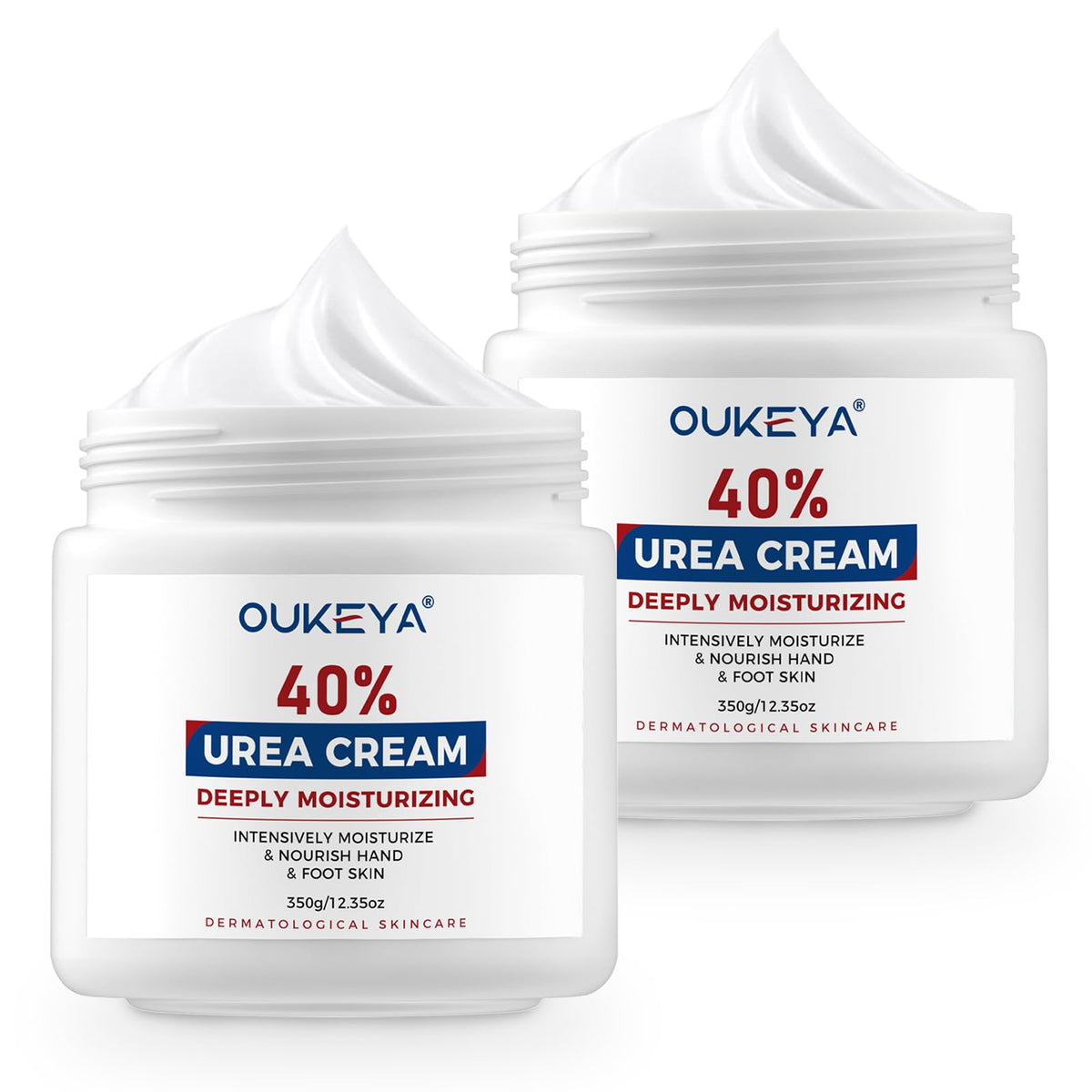 OUKEYA front packaging showing 40% urea cream for fast visible softening