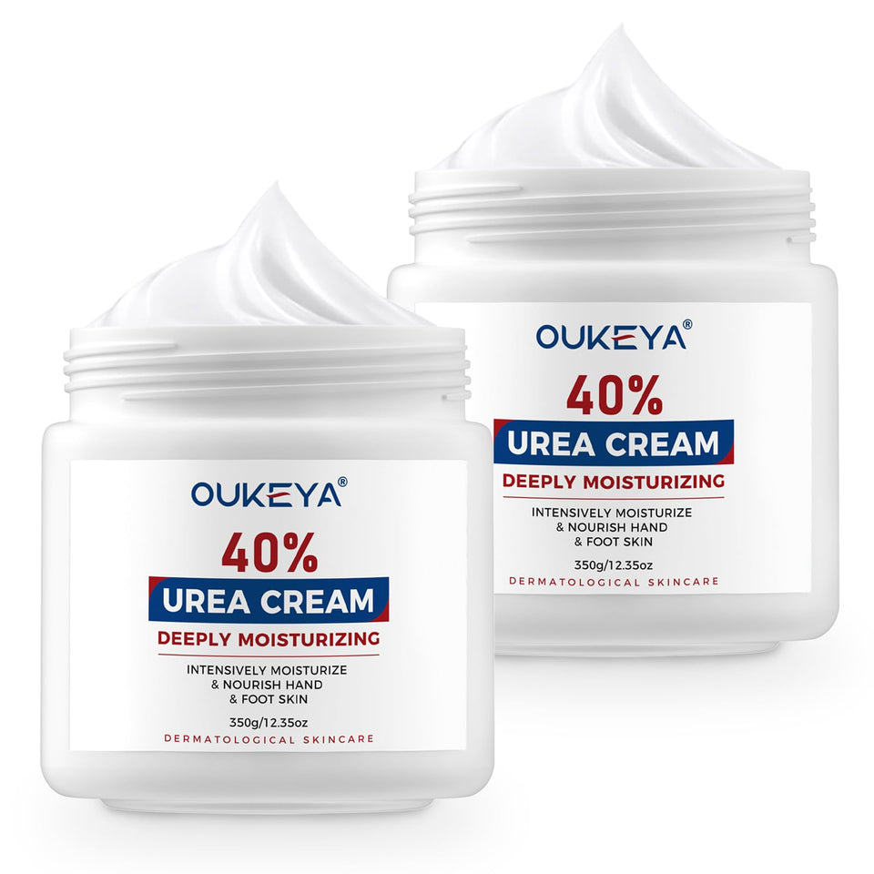 OUKEYA front packaging showing 40% urea cream for fast visible softening