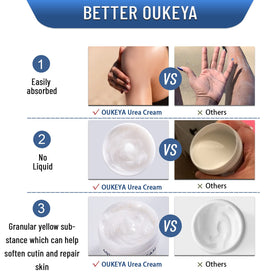 OUKEYA cream texture close-up showing smooth non-greasy finish