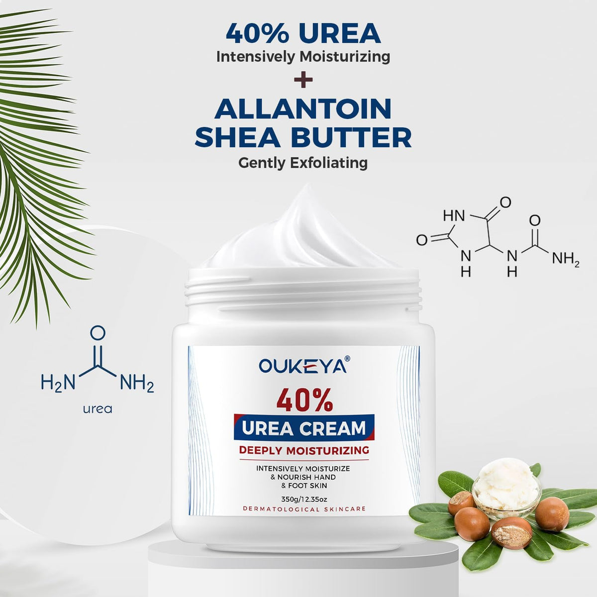 OUKEYA tub size comparison illustrating 12.35 oz volume for long-lasting supply