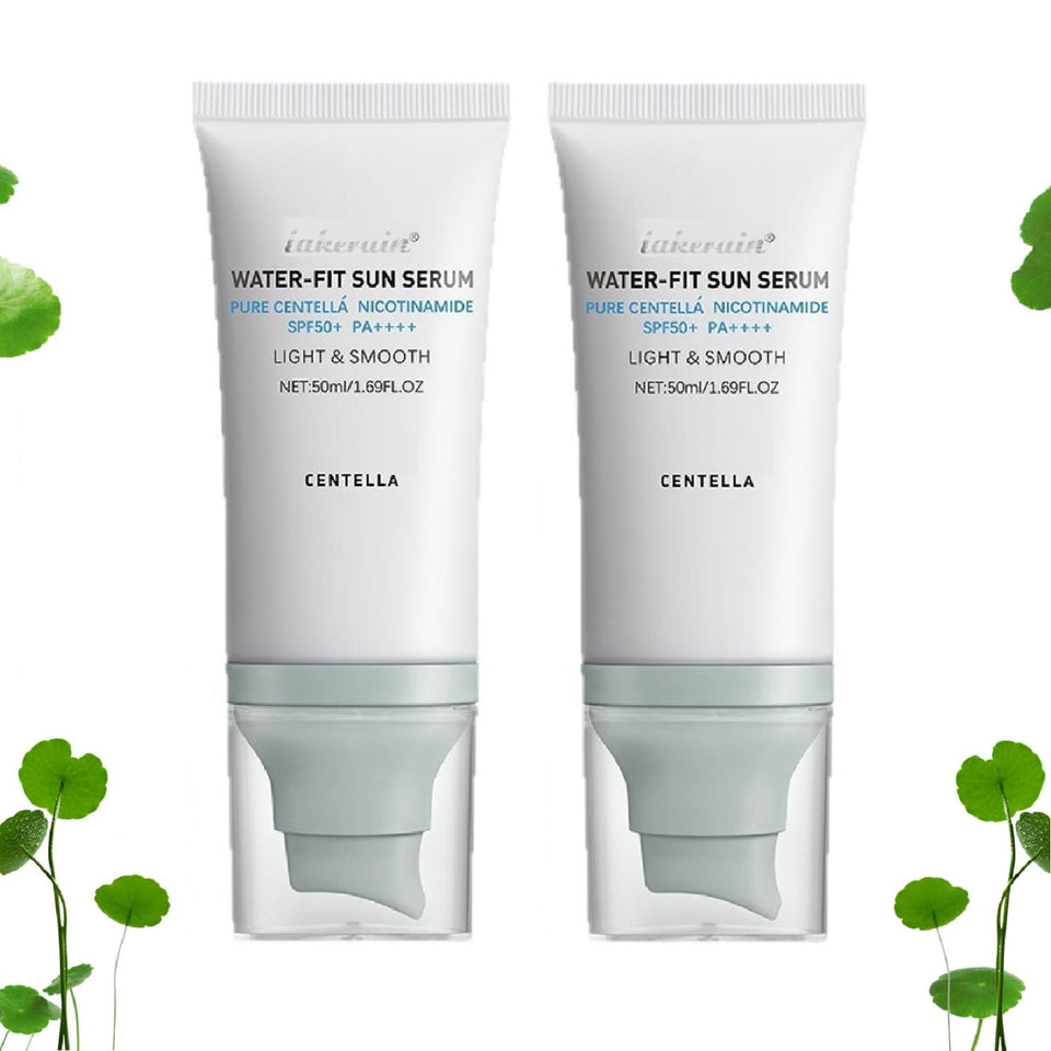 OUKPANE front packaging showing two SPF 50 sun serum tubes for travel